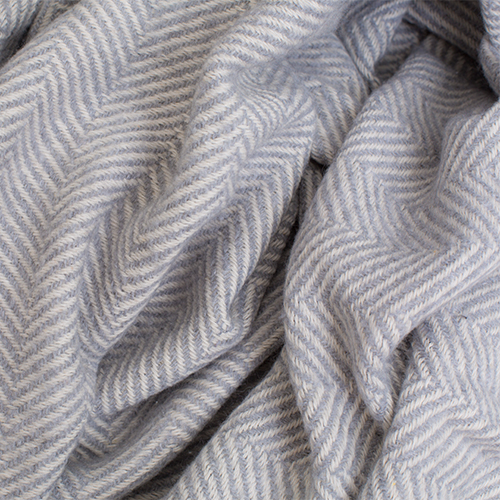Light grey and white color plaid herringbone pattern, 100% cotton.