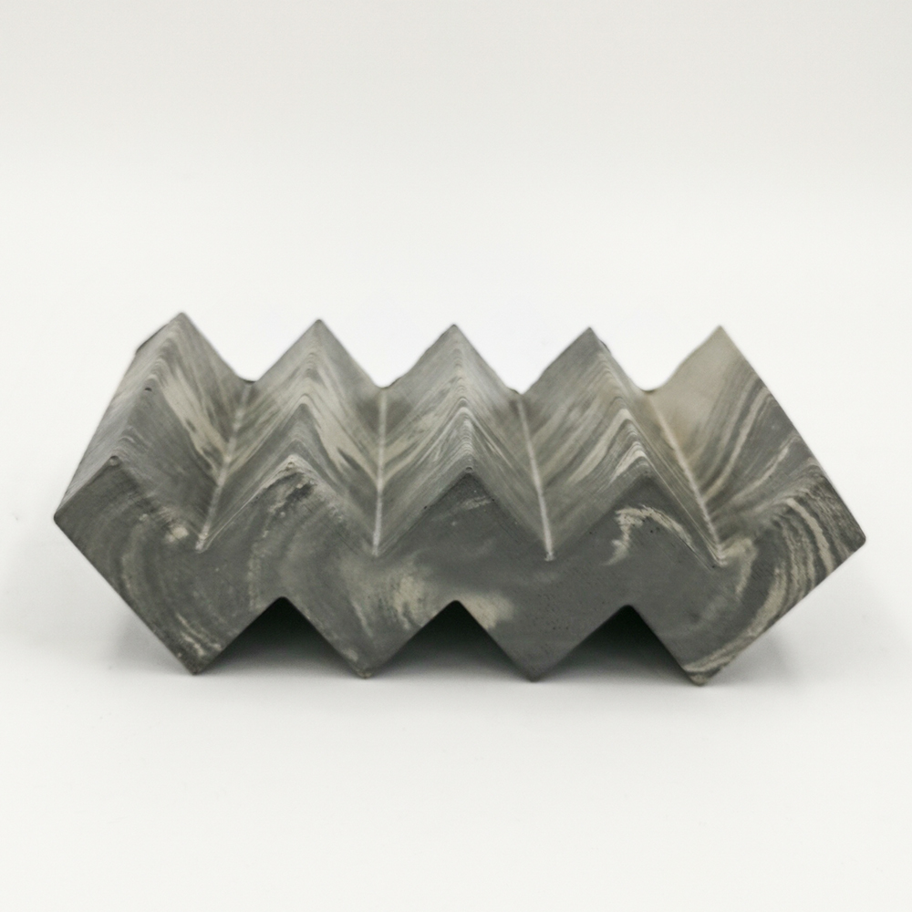 Soap Bar TOULOUSE Boulevard des Minimes marble white and grey chevron shape handmade in Berlin with porcelain clay.