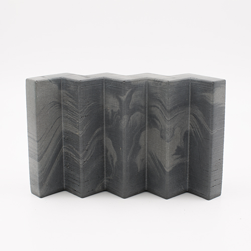Soapdish TOULOUSE Place de la Daurade marble black and grey chevron shape porcelain clay handmade in Berlin.