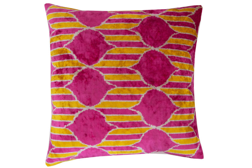 Handcrafted colorful velvet silk cushion - add luxury and color to your decor. Order now!