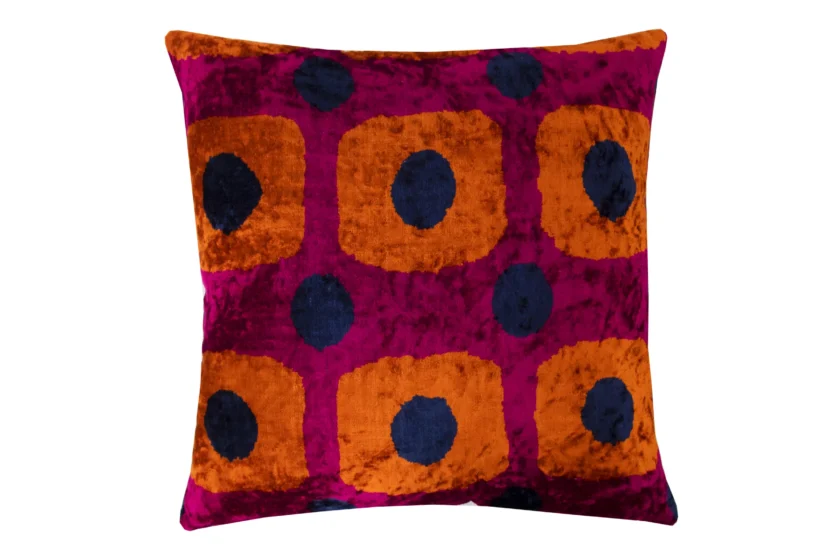 Handcrafted colorful velvet silk cushion - add luxury and color to your decor. Order now!