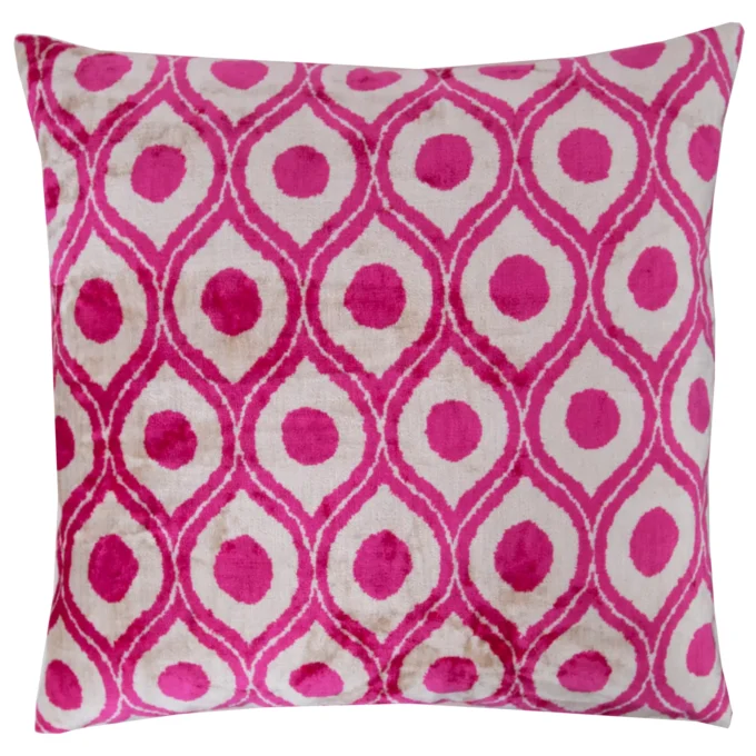 Handcrafted colorful velvet silk cushion - add luxury and color to your decor. Order now!